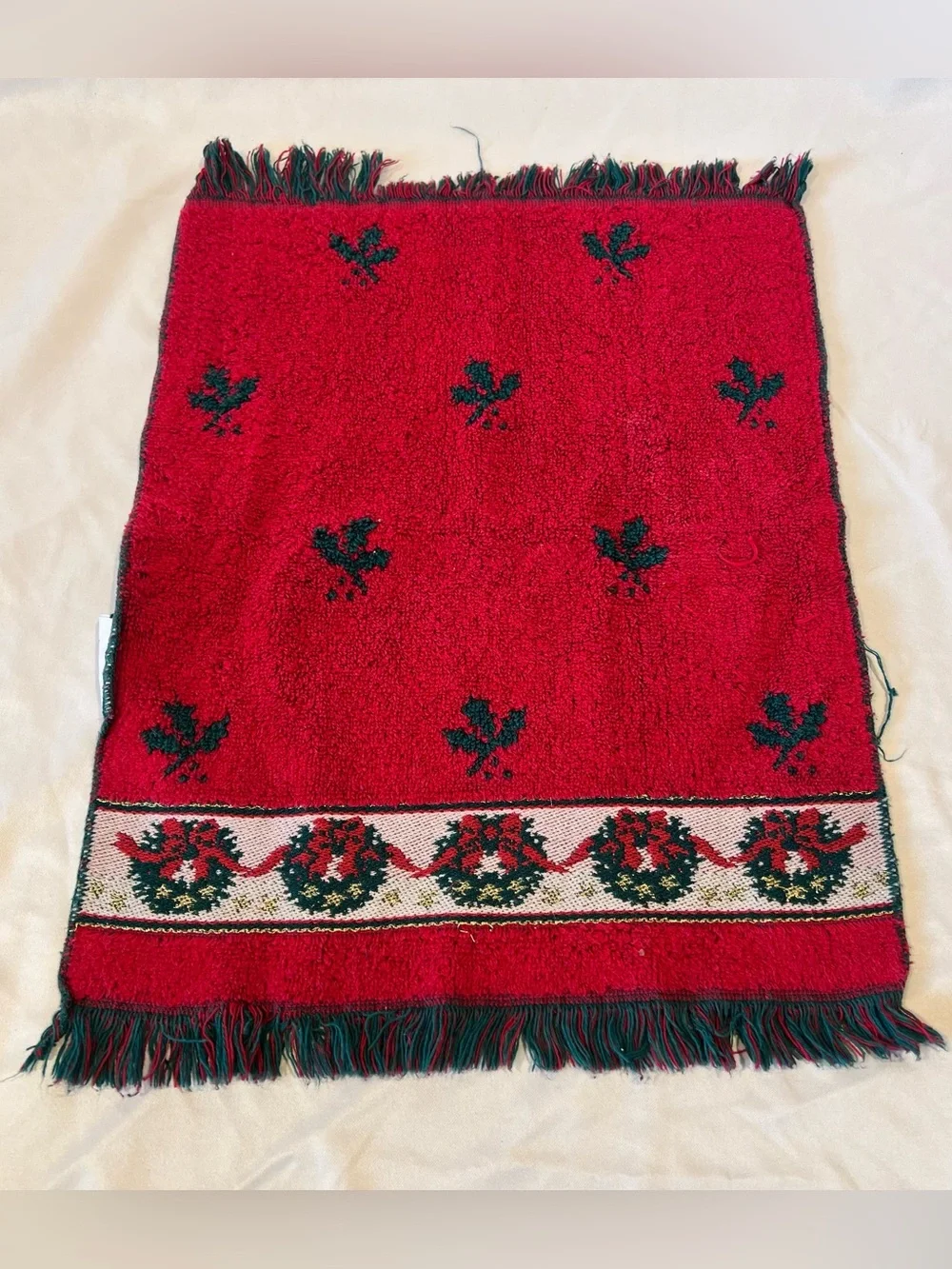 Vintage Fieldcrest Christmas Guest Towel Made in USA